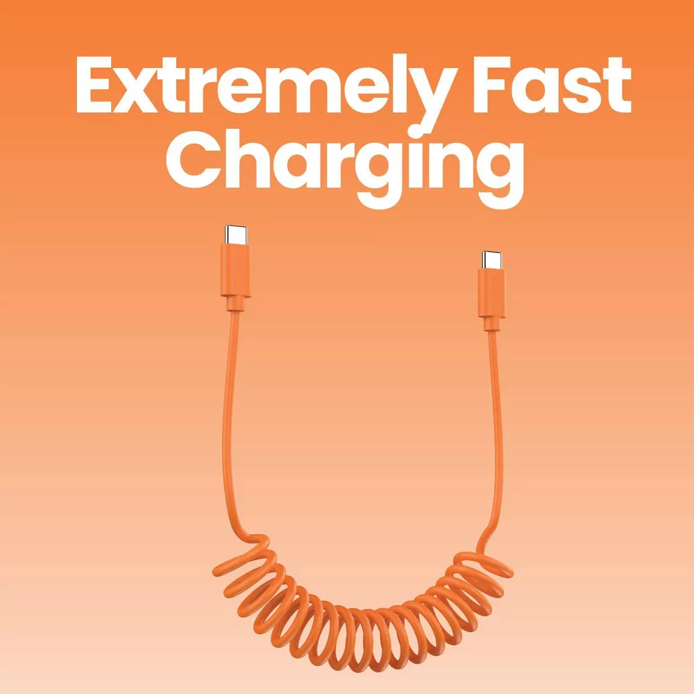USB-C to USB-C Coiled Data Cable