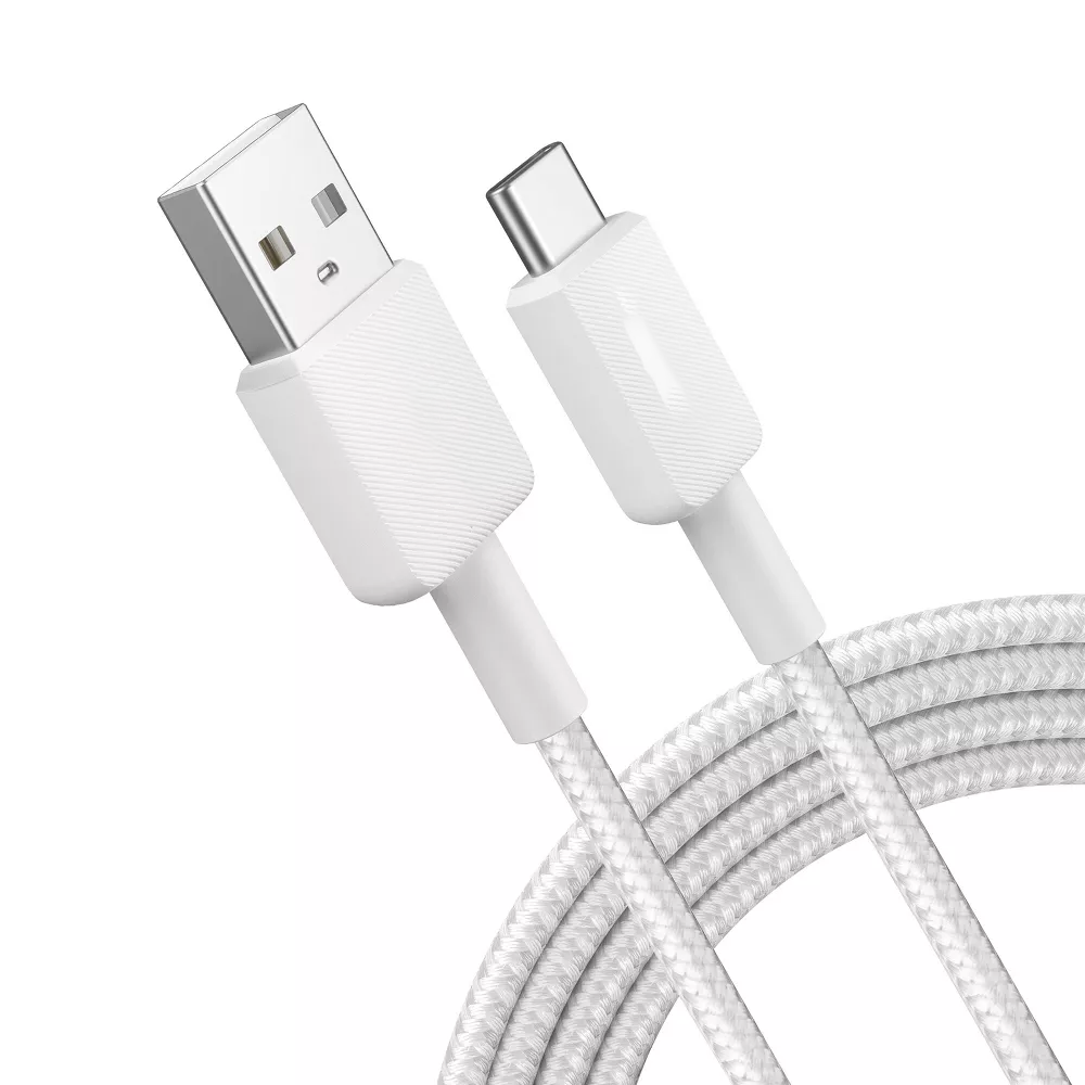 Durable Braided Transmission Cord, USB-A to USB-C Plug
