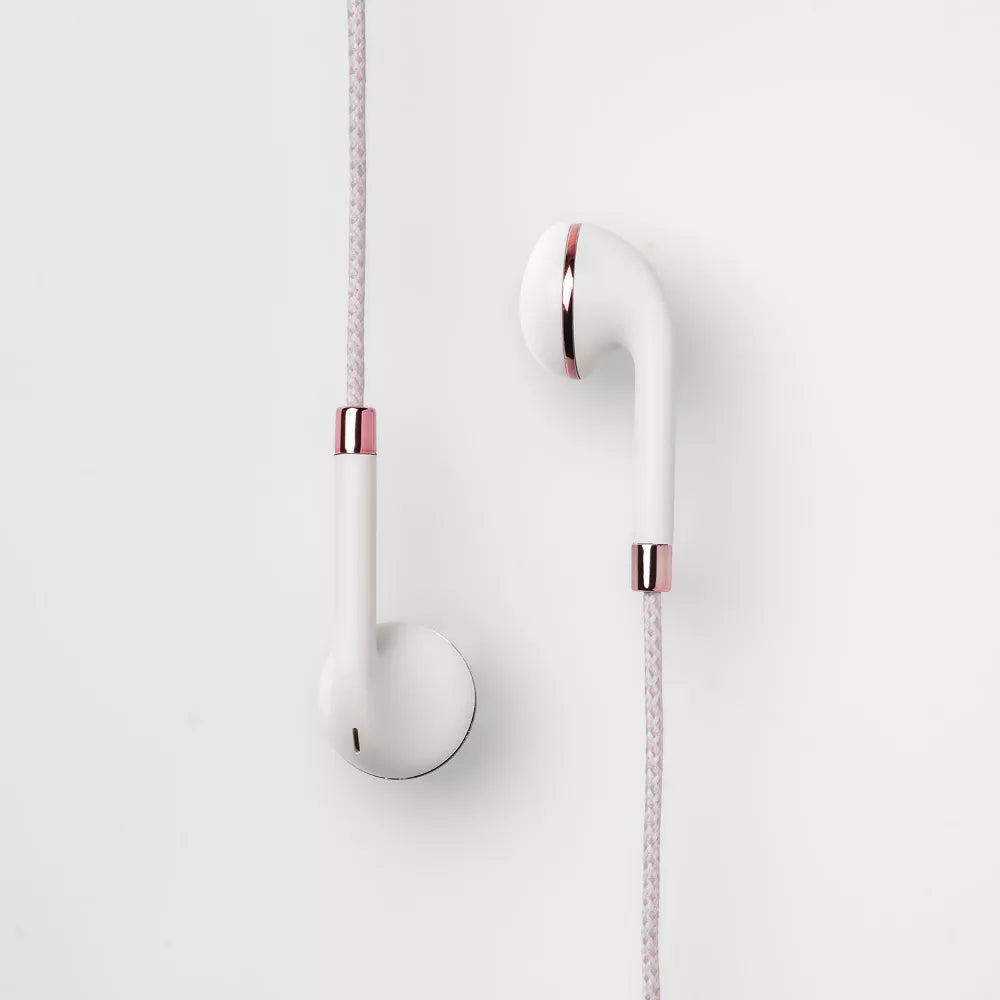 Half In-Ear Wired Earbuds with Inline Control & Microphone
