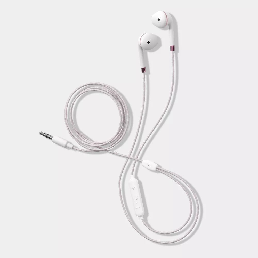 Half In-Ear Wired Earbuds with Inline Control & Microphone