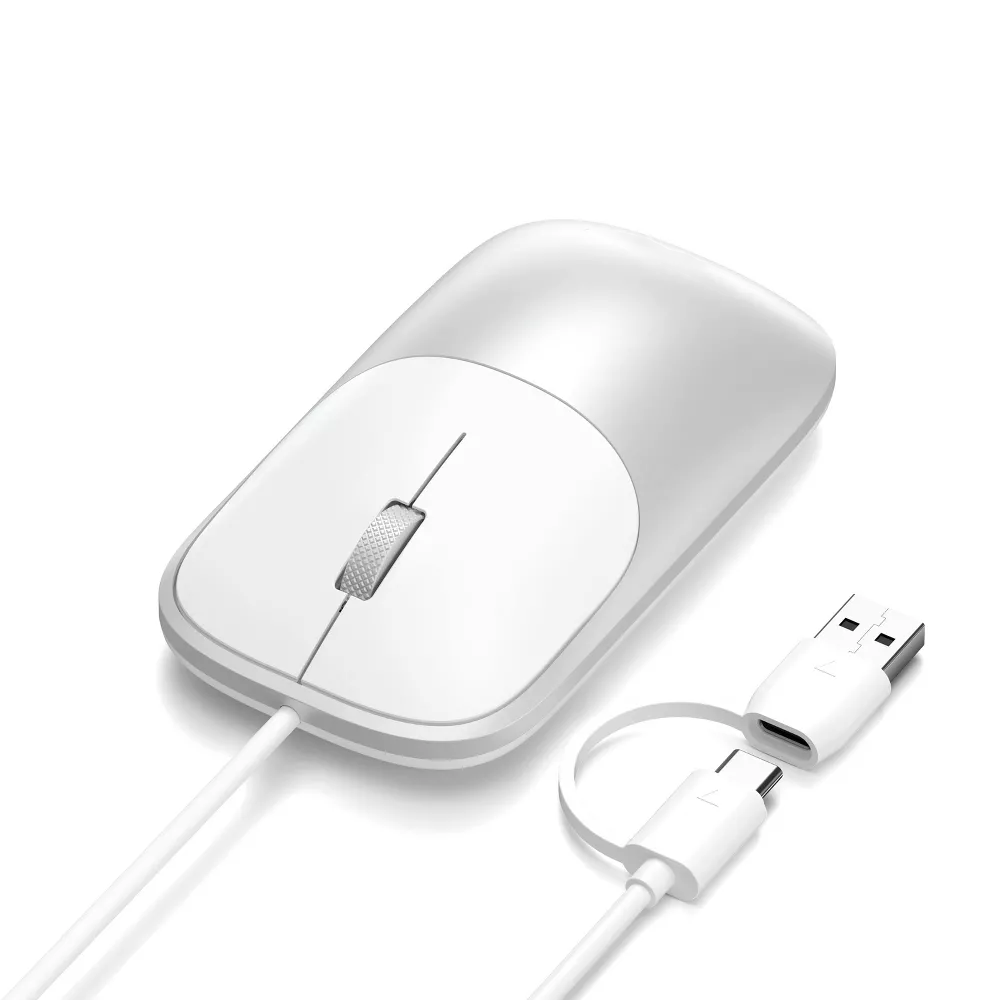 Slim Aluminum USB-C Wired Office Mouse
