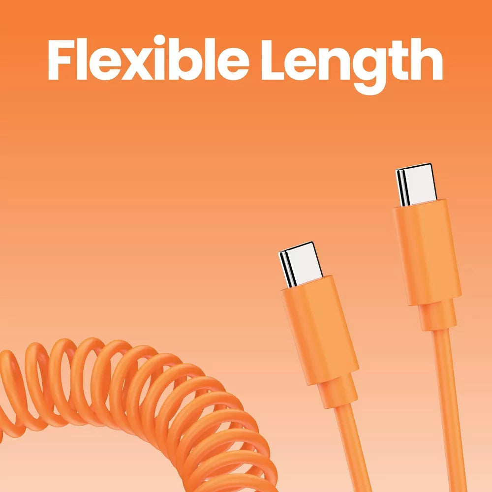 USB-C to USB-C Coiled Data Cable