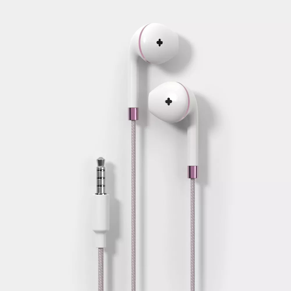 Half In-Ear Wired Earbuds with Inline Control & Microphone